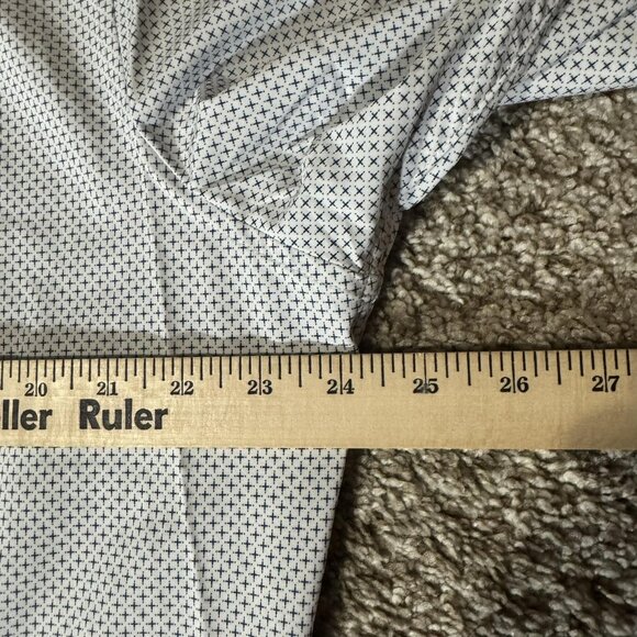 Mizzen+Main Shirt Mens XL Tall White Leeward Trim Fit LS Micro Print 1WS-1188 - Picture 8 of 9